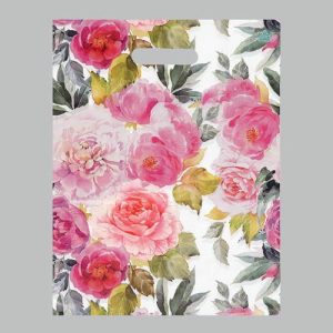 Пакет "Акварельные пионы", полиэтиленовый с вырубной ручкой, 40 х 31 см, 30 мкм - 5 шт.