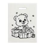 Пакет полиэтиленовый "Мишка" бело-черный 30х40 см 50 мкм - 100 шт.