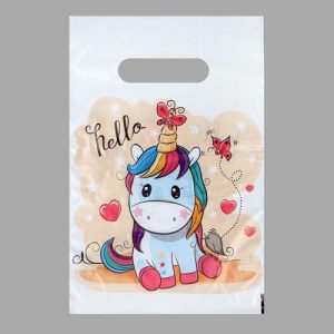Пакет "hello единорог", полиэтилен. с вырубн ручкой,20 х 30 см,30 мкм - 20 шт.