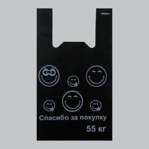 Пакет "Смайлы", полиэтиленовый майка, 30 х 55 см, 27 мкм - 100 шт.