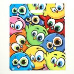 Пакет "Забавные птички", полиэтиленовый с вырубной ручкой, 38х45 см, 60 мкм - 50 шт.