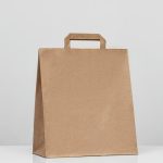 Пакет крафт без печати, плоская ручка 28 х 15 х 32 см - 20 шт.