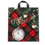 Новый год. Пакет "Часы с фонариками", полиэтиленовый с петлевой ручкой, 42х38 см - 50 шт.