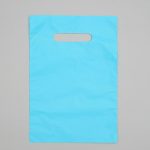 Пакет полиэтиленовый, с вырубной ручкой, голубой, 20 х 30, 33 мкм - 50 шт.
