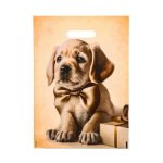 Пакет "Подарочный с собакой", полиэтиленовый с вырубной ручкой, 30 х 40 см, 50 мк - 20 шт.