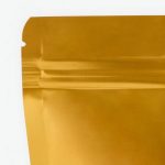 Пакет дой-пак, матовый,золотой с окном, 14 х 20+ 4 см - 100 шт.