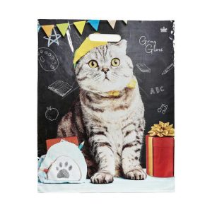 Пакет "Ученый кот", полиэтиленовый с вырубной ручкой, 37,5*47,5 см, 50 мкм - 50 шт.