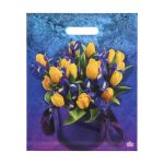 Пакет "Желтые тюльпаны", полиэтиленовый с вырубной ручкой, 31х40 см, 60 мкм - 50 шт.