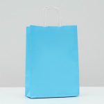 Пакет крафт Голубой, 18 х 8 х 25 см - 10 шт.
