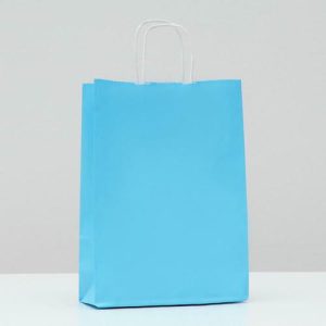 Пакет крафт Голубой, 18 х 8 х 25 см - 10 шт.