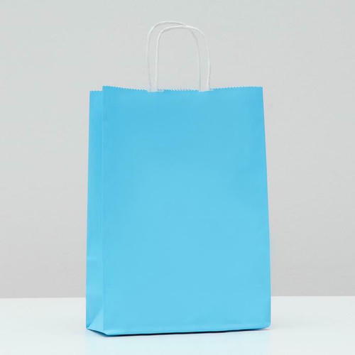 Пакет крафт Голубой, 18 х 8 х 25 см - 10 шт.