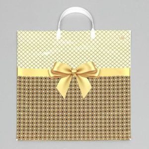 Пакет "Золотистый", полиэтиленовый с пластиковой ручкой, 100 мкм 44 х 40 см - 10 шт.
