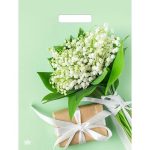 Пакет "Весенние ландыши", полиэтиленовый с вырубной ручкой, 40х31 см, 60 мкм - 50 шт.