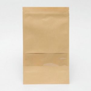 Пакет Zip-lock Крафт с прямоугольным окном 18 х 30 см - 50 шт.