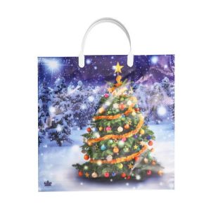 Новый год. Пакет "Новогодняя красавица", полиэтиленовый с пластиковой ручкой, 36 х37 см - 10 шт.