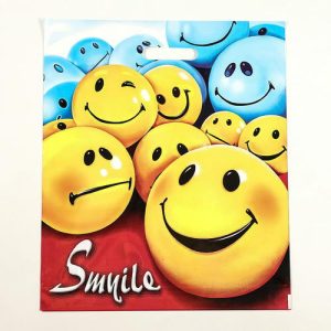 Пакет "Смайлики", полиэтиленовый с вырубной ручкой 40х47 см, 45 мкм - 50 шт.