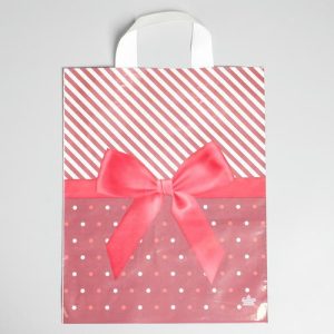 Пакет "Атласный бантик", полиэтиленовый с петлевой ручкой, 35 х 28 см, 55 мкм - 50 шт.