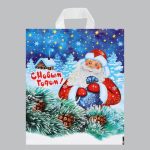 Новый год. Пакет "Добрый дед", полиэтиленовый с петлевой ручкой, 28х35 см - 25 шт.