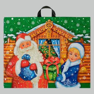 Новый год. Пакет "Новый Год у ворот", полиэтиленовый с петлевой ручкой, 71х55 см - 25 шт.