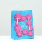 Пакет крафт "8 марта", 22 х 12 х 29 см - 10 шт.