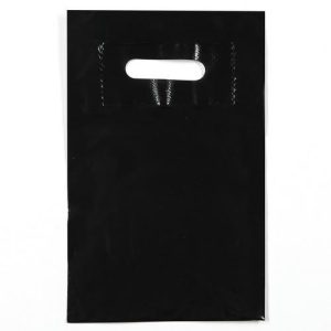 Пакет полиэтиленовый с вырубной ручкой, Черный 20-30 См, 50 мкм - 50 шт.