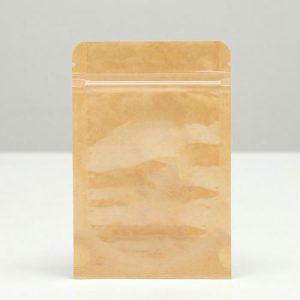 Пакет Zip-lock Крафт с прозрачной стенкой 10 Х 13 + 2 см - 50 шт.