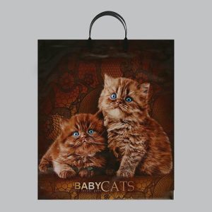 Пакет "Бэбикэтс", полиэтиленовый с пластиковой ручкой, 40 х 44, 100 мкм - 10 шт.