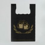 Пакет майка, полиэтиленовый "Пивной", черный 30 х 50 см, 18 мкм - 100 шт.