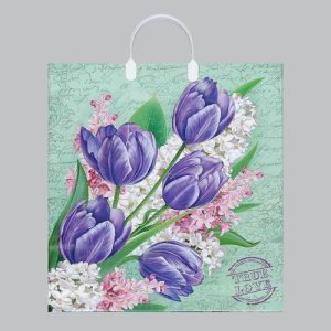 Пакет "Беатрис", полиэтиленовый с пластиковой ручкой, 100 мкм 40 х 44 см - 10 шт.