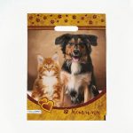 Пакет "Кот и пёс", полиэтиленовый, с вырубной ручкой, 30 х 40 см, 60 мкм - 25 шт.