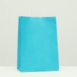 Пакет крафт лазурный, 22 х 12 х 31 см - 10 шт.