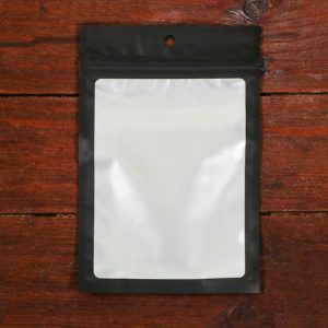 Пакет дой пак с окном,с еврослотом,черный, 12 х 18 см,200 мкм - 100 шт.