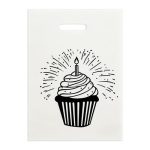 Пакет полиэтиленовый "Праздник" бело-черный 30х40 см 50 мкм - 100 шт.