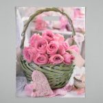 Пакет "Корзина роз", полиэтиленовый с вырубной ручкой, 60 мкм 31х40 см - 50 шт.