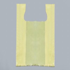 Пакет майка, полиэтиленовый, жёлтый 24 х 42 см, 8 мкм - 100 шт.