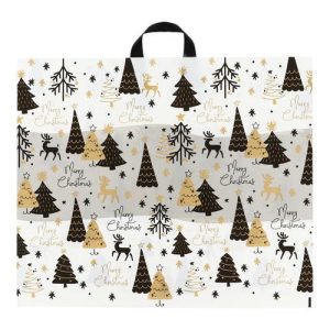 Пакет "Зимний лес", полиэтиленовый с петлевой ручкой 60 x 50, 70 мкм - 10 шт.