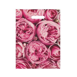 Пакет полиэтиленовый с вырубной ручкой "Пионы", розовые, 30х40 см, 50 мкм - 5 шт.