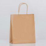 Пакет крафт без печати, круглая ручка, 27 х 21 х 11 см, 120 г - 12 шт.