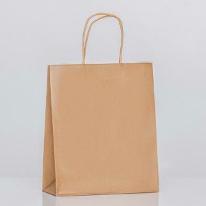 Пакет крафт без печати, круглая ручка, 27 х 21 х 11 см, 120 г - 12 шт.