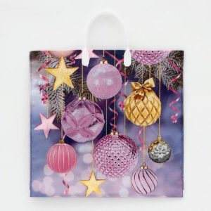 Пакет "Карамельки", полиэтиленовый с пластиковой ручкой, 38х35 см, 90 мкм - 10 шт.