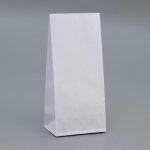 Пакет крафт бумажный фасовочный, белый, прямоугольное дно 8 х 5 х 17 см - 100 шт.