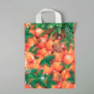 Новый год. Пакет "Новогодний десерт", полиэтиленовый с петлевой ручкой, 28х35 см - 25 шт.