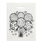 Пакет полиэтиленовый "Воздушные шарики" бело-черный 30х40 см 50 мкм - 100 шт.