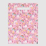 Пакет полиэтиленовый с вырубной ручкой "Единорожки", на розовом, 30х40 см, 50 мкм, - 5 шт.