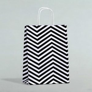 Пакет крафт, белый, «Зиг-заг», 24 х 10.5 х 32 см - 10 шт.