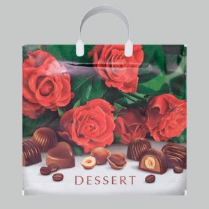 Пакет "Десерт", полиэтиленовый с пластиковой ручкой, 80 мкм 37 х 34 см - 10 шт.