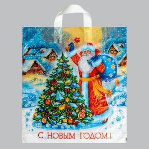 Новый год. Пакет "Волшебный момент", полиэтиленовый с петлевой ручкой, 38х42 см - 25 шт.