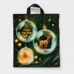 Новый год. Пакет "Изумрудный блеск", полиэтиленовый с петлевой ручкой, 42х38 см - 50 шт.