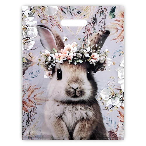 Пакет "Летний Зайка", полиэтиленовый с вырубной ручкой, 30х40 см, 60 мкм - 50 шт.