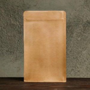 Пакет Zip-lock, крафт, с плоским дном, прямоугольное окно, 14 х 24 см - 50 шт.